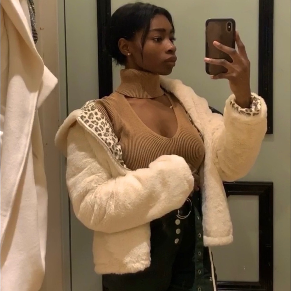 Creme fluffy jacket